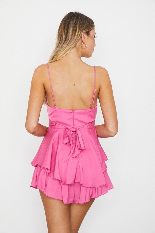 Noel Double Ruched Cami Mini Romper