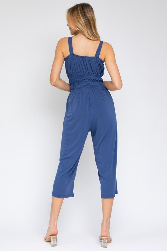 Mila Sleeveless Drawstring Cropped Jumpsuit