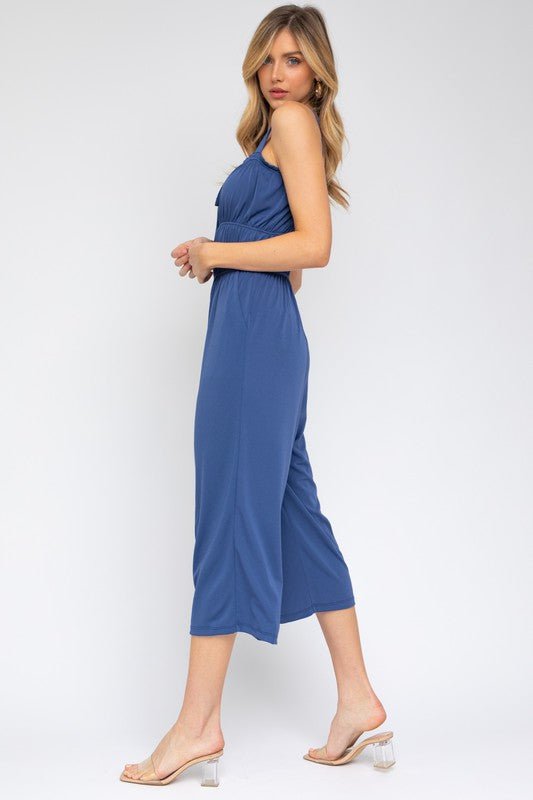 Mila Sleeveless Drawstring Cropped Jumpsuit