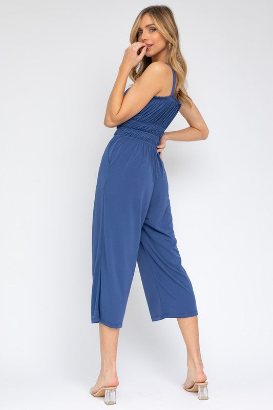 Mila Sleeveless Drawstring Cropped Jumpsuit