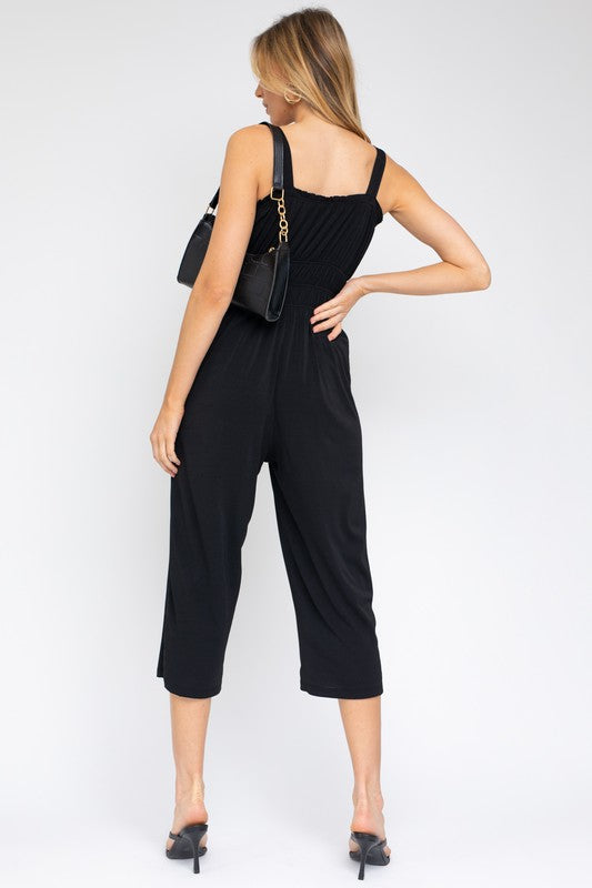 Mila Sleeveless Drawstring Cropped Jumpsuit