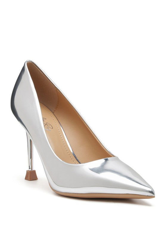 Metallic silver stilettos hotsell