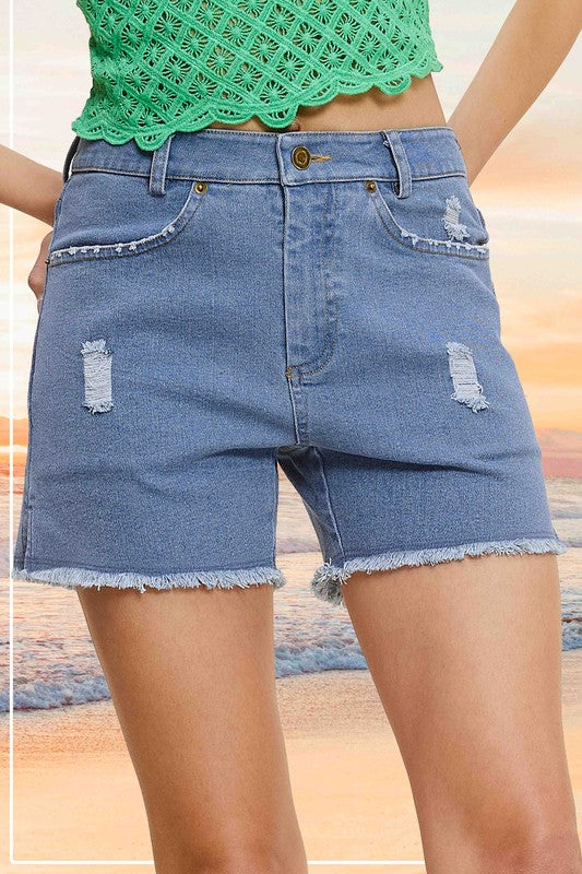 Dottie Washed Denim Shorts