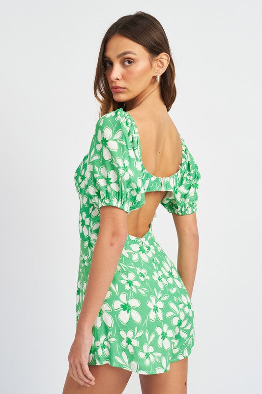 Gigi Bubble Sleeve Floral Romper