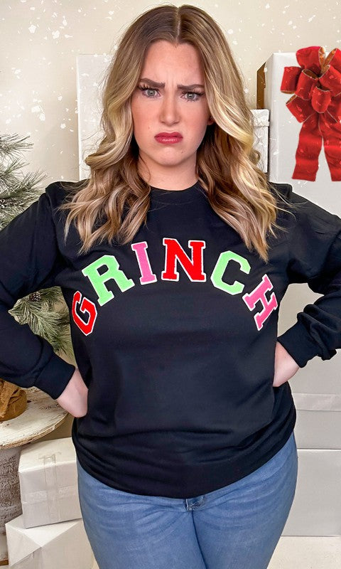 Grinch Soft Ideal Chenille Long Sleeve T-Shirt