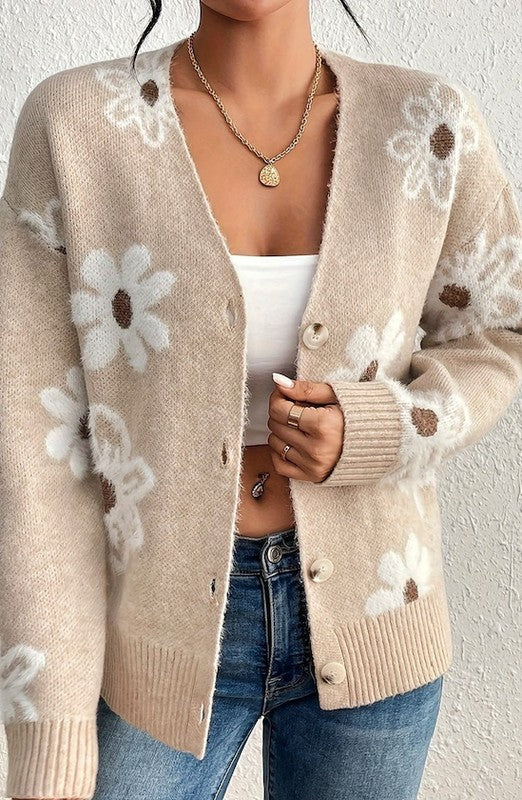 Gracie Floral Pattern Cardigan