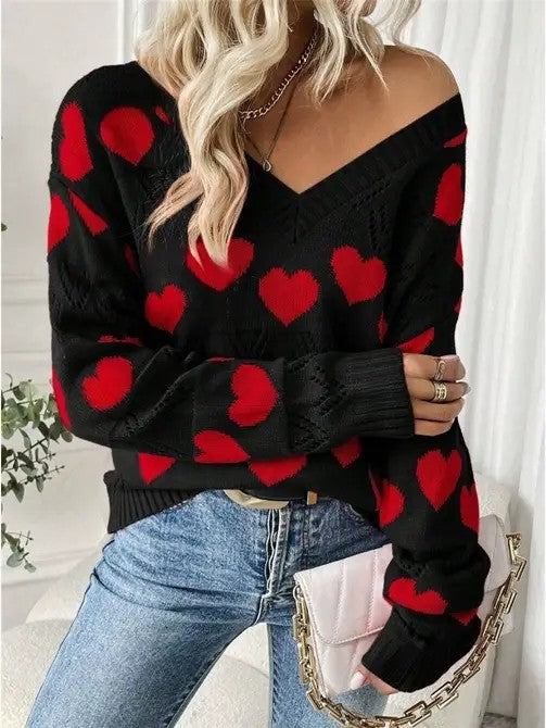 Kylie Heart Knit Sweater