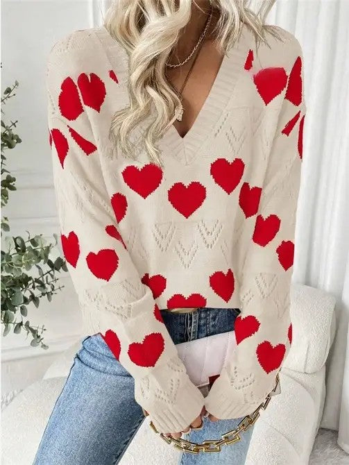 Kylie Heart Knit Sweater