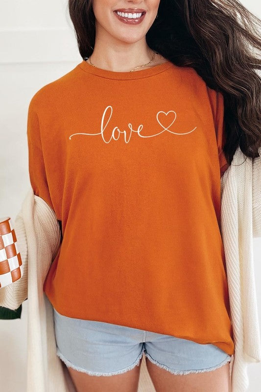 Love With Heart Graphic Heavy Cotton Tee