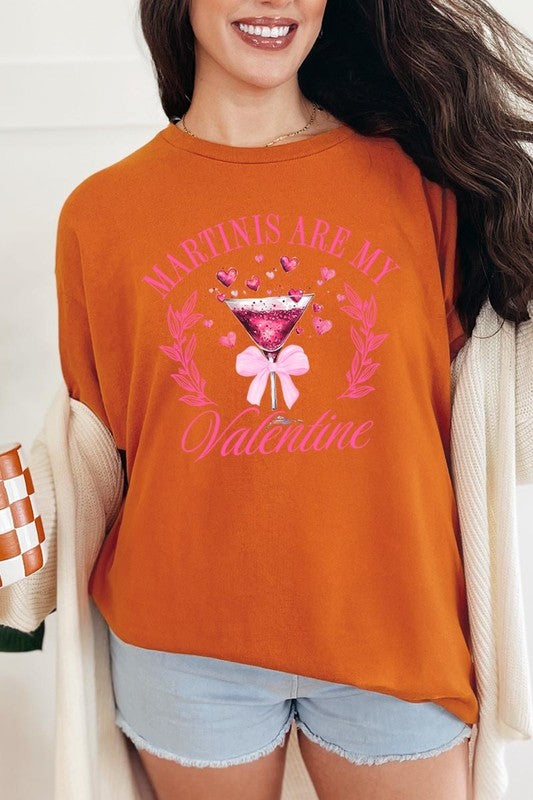 Martinis Are My Valentine Graphic Heavy Cotton Tee