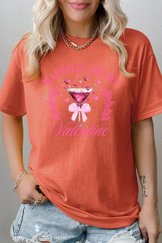 Martinis Are My Valentine Graphic Heavy Cotton Tee