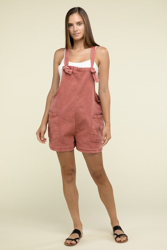 Miranda Washed Knot Strap Romper