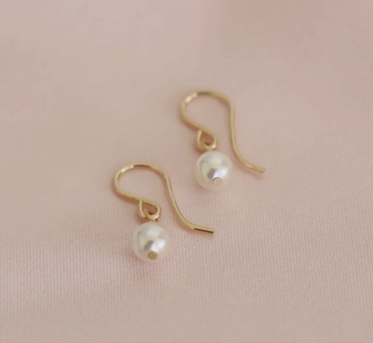Gold Filled Simple Pearl Earrings