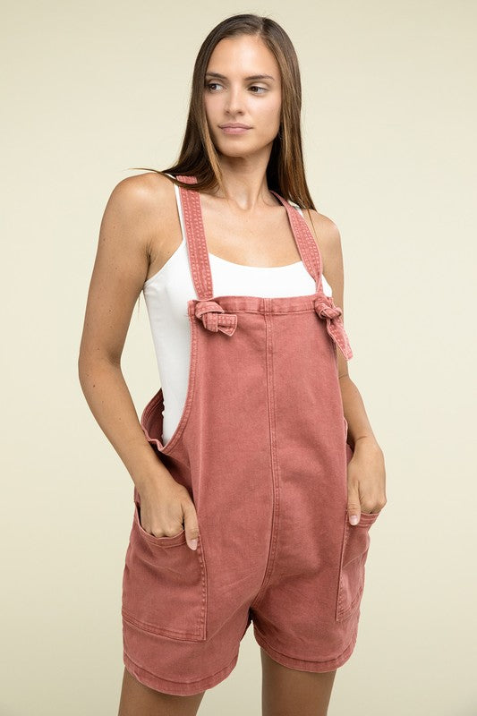 Miranda Washed Knot Strap Romper